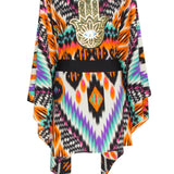 Tribal – Orange Apache Kimono Hamsa (Black)