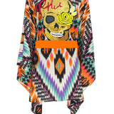 Tribal – Orange Apache Kimono Skull (Neon Orange)