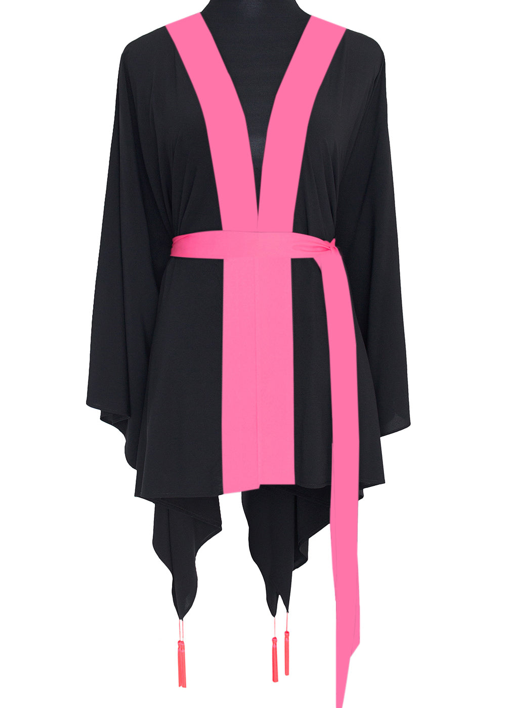 Monochrome - Black Kimono Wings (Neon Pink)