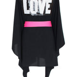 Monochrome - Black Kimono Love (Neon Pink)