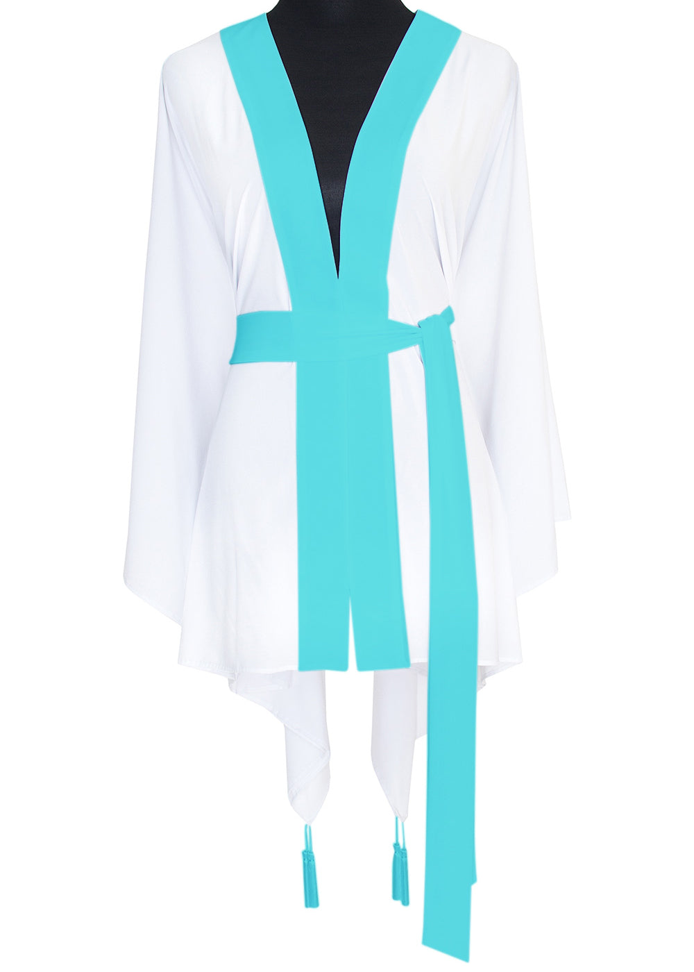 Monochrome - White Kimono Wings (Turquoise)