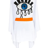 Monochrome - White Kimono Evil Eye (Neon Orange)