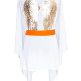 Monochrome - White Kimono Wings (Neon Orange)