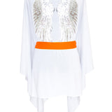 Monochrome - White Kimono Wings (Neon Orange)