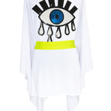 Monochrome - White Kimono Evil Eye (Neon Yellow)