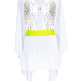 Monochrome - White Kimono Wings (Neon Yellow)