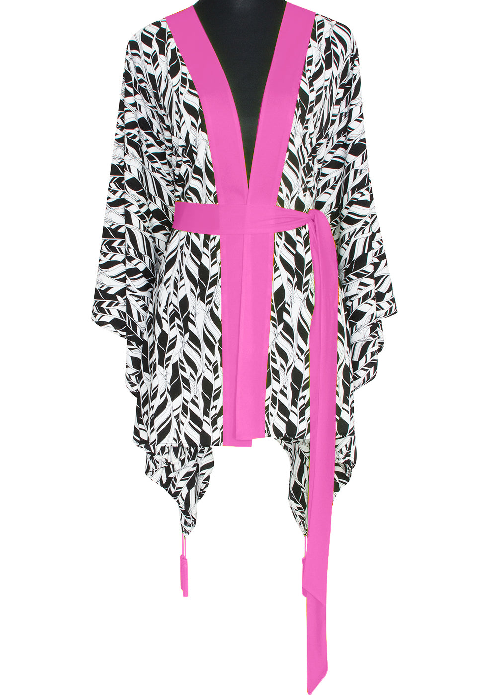 Tulum – Feathers Kimono (Neon Pink)