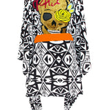 Tulum – Tribal Kimono Skull (Neon Orange)