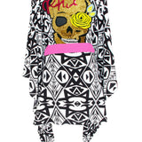 Tulum – Tribal Kimono Skull (Neon Pink)