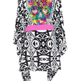 Tulum – Tribal Kimono Skull (Neon Pink)