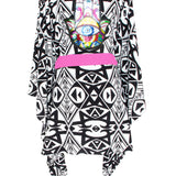 Tulum – Tribal Kimono Hamsa (Neon Pink)