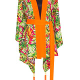 Tropics - Jungle Paradise Kimono (Neon Orange)