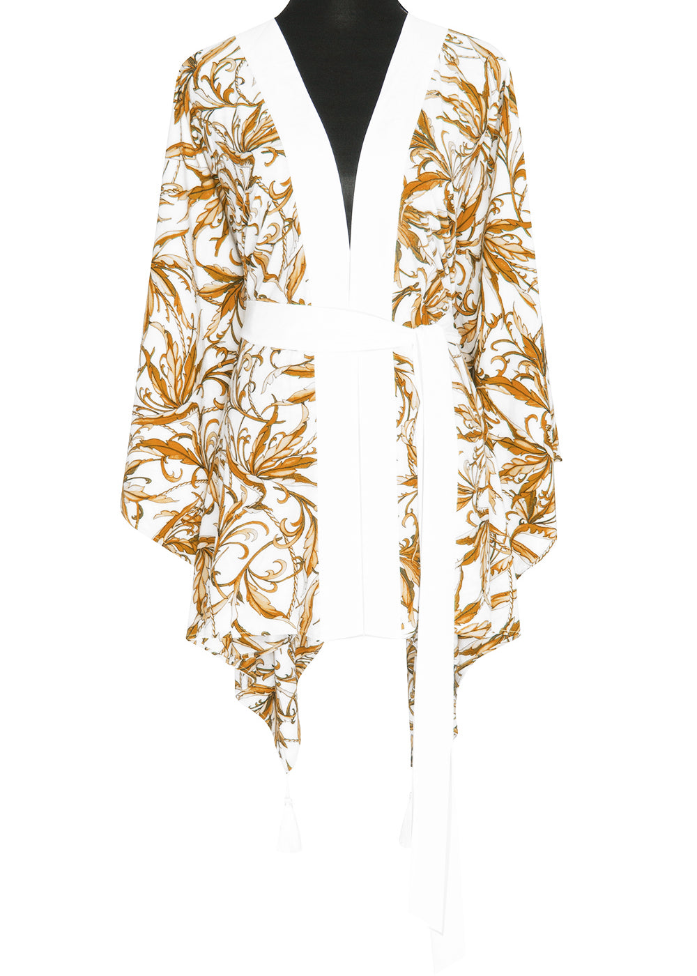 Spring Summer - Royal Brown Kimono Wings (Off-White) - Short