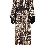 Safari – Wild Cat Maxi Split Kaftan (Black)