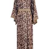 Safari - Grey Leo Maxi Split Kaftan (Light Taupe)