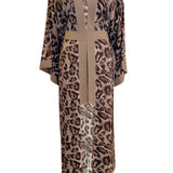 Safari - Grey Leo Maxi Split Kaftan (Light Taupe)