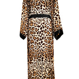 Safari - Cheetah Maxi Split Kaftan (Black)