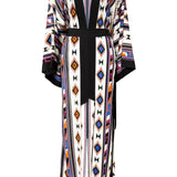 Boho - Blue Navajo Maxi Split Kaftan (Black)