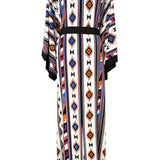 Boho - Blue Navajo Maxi Split Kaftan (Black)