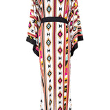 Boho - Maroon Navajo Maxi Split Kaftan (Black)