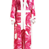 Jungle - Pink Palm Maxi Split Kaftan