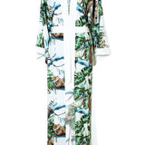 Tropics - Jaguar Maxi Split Kaftan (Off-White)