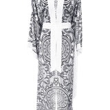 Tribal - Moon Maxi Split Kaftan (Off-White)