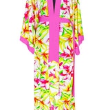 Euphoria – Floral Love Maxi Split Kaftan (Neon Pink)