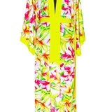 Euphoria – Floral Love Maxi Split Kaftan (Neon Yellow)