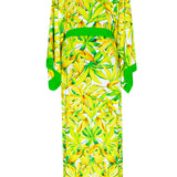 Euphoria – Secret Garden Maxi Split Kaftan (Neon Green)