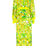 Euphoria – Secret Garden Maxi Split Kaftan (Neon Yellow)