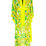 Euphoria – Secret Garden Maxi Split Kaftan (Neon Yellow)