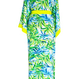 Euphoria – Paradise Palm Maxi Split Kaftan (Neon Yellow)