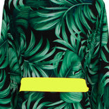 Jungle - Monstera Black / Green Kimono (Neon Yellow)