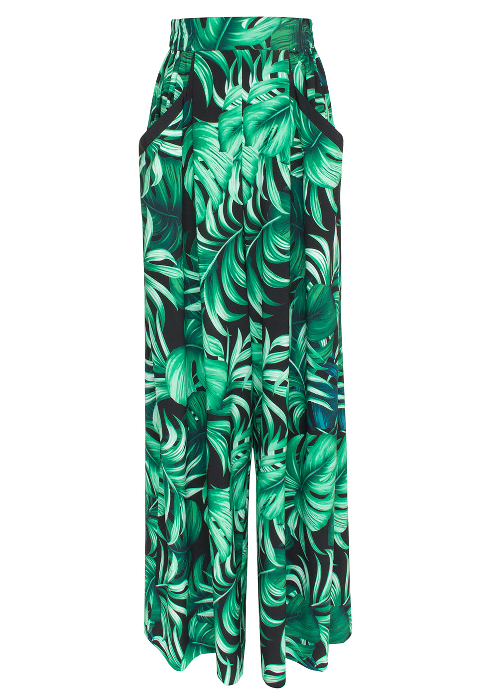 Jungle - Monstera Black / Green Pants (Black)