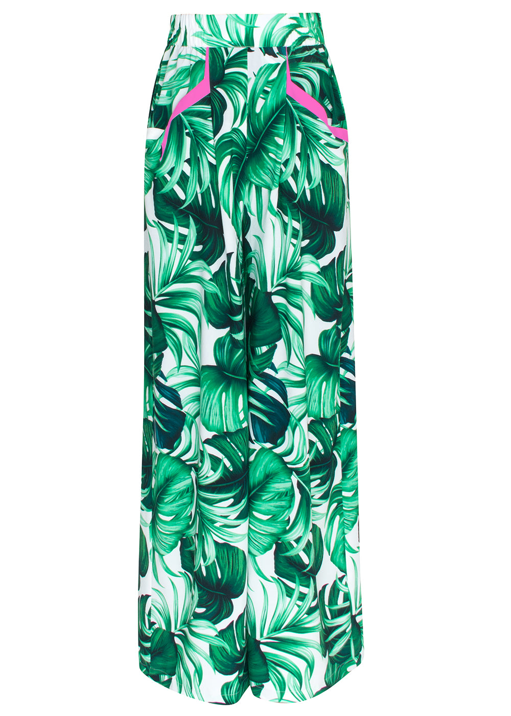 Jungle - Monstera White / Green Pants (Neon Pink)