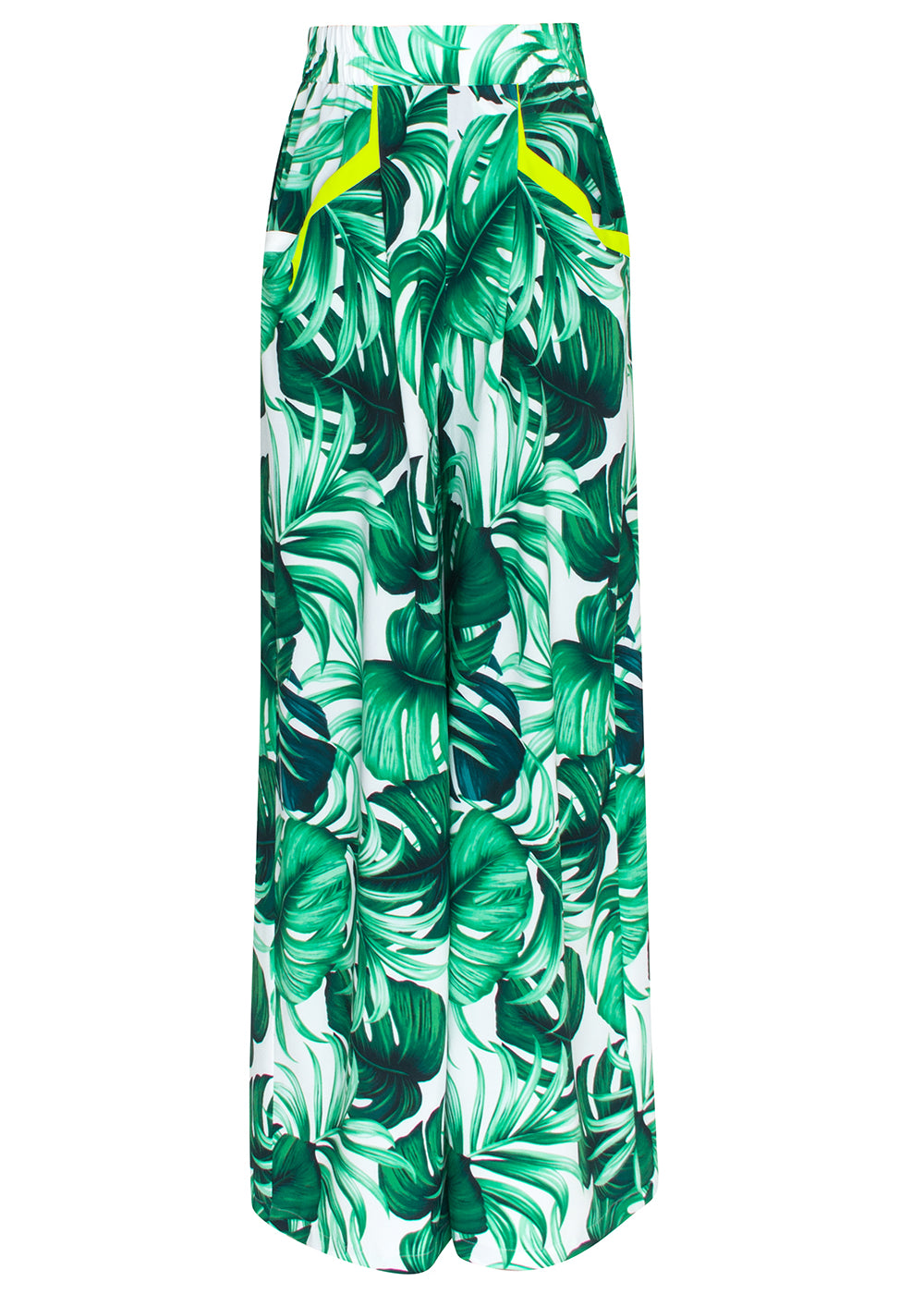 Jungle - Monstera White / Green Pants (Neon Yellow)