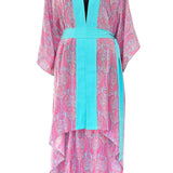 Silk Kimono Feather (Turquoise) - Long