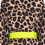 Safari - Brown Leopard Kimono (Neon Yellow)