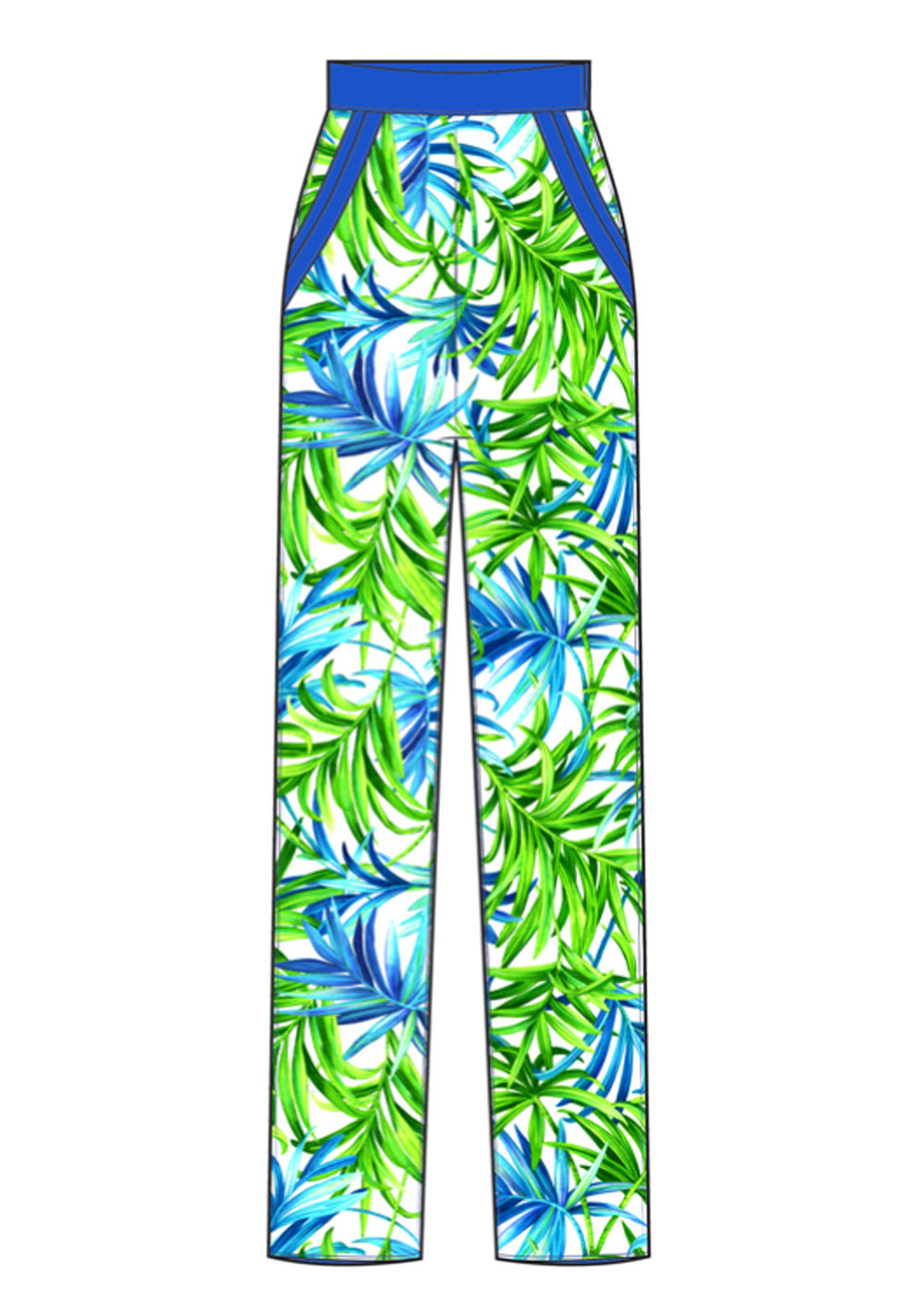 Euphoria - Paradise Palm Pants (Royal Blue)