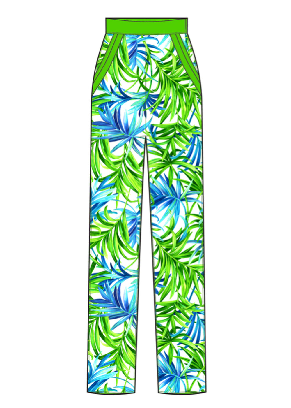 Euphoria - Paradise Palm Pants (Neon Green)