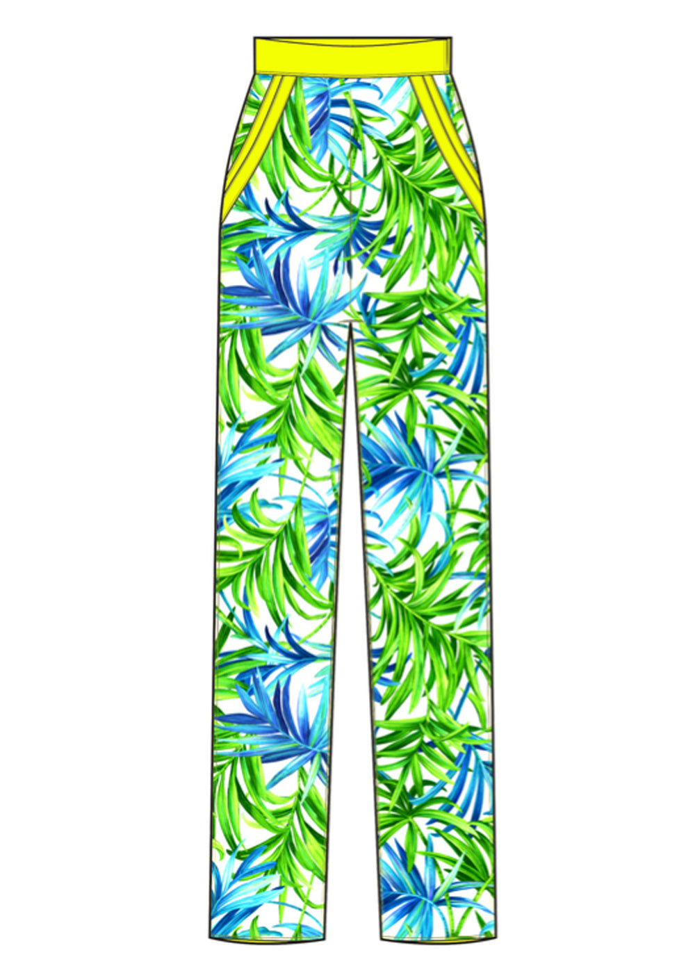 Euphoria - Paradise Palm Pants (Neon Yellow)