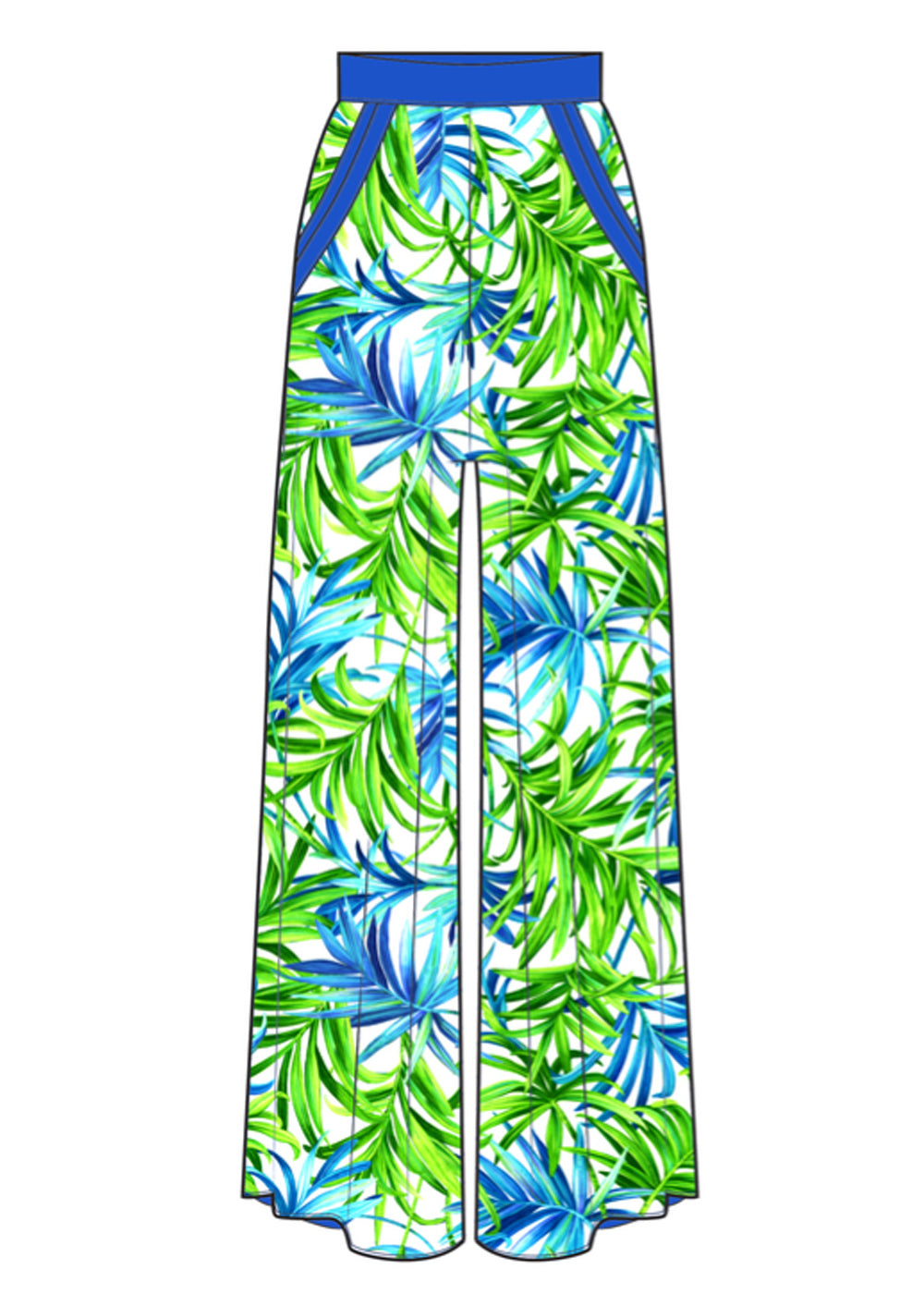 Euphoria - Paradise Palm Pants (Royal Blue)