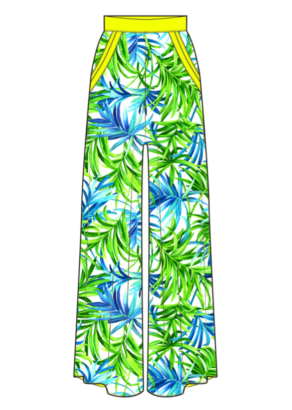 Euphoria - Paradise Palm Pants (Neon Yellow)